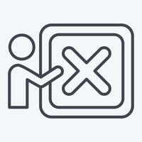 Icon Dismiss. related to Delete symbol. line style. simple design illustration vector