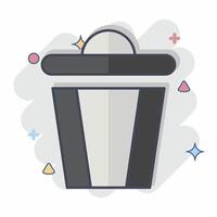 Icon Trash. related to Delete symbol. comic style. simple design illustration vector