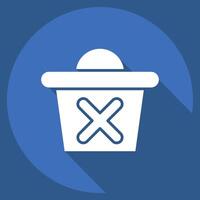 Icon Delete. related to Delete symbol. long shadow style. simple design illustration vector