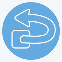 Icon Undo. related to Delete symbol. blue eyes style. simple design illustration vector