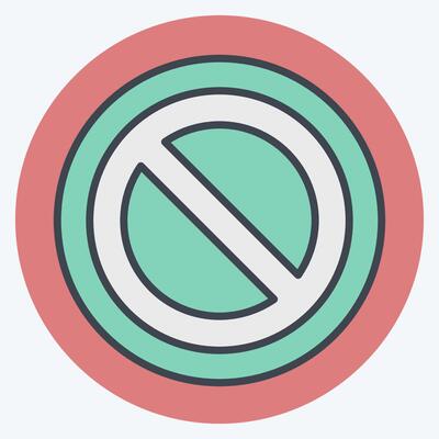 Icon Cancel. related to Delete symbol. color mate style. simple design illustration