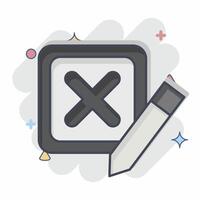 Icon Incorrect. related to Delete symbol. comic style. simple design illustration vector