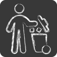 Icon Throw. related to Delete symbol. chalk Style. simple design illustration vector