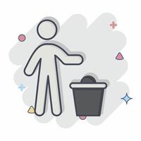 Icon Discard. related to Delete symbol. comic style. simple design illustration vector