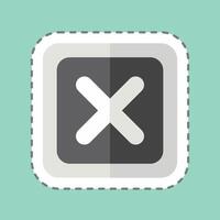 Sticker line cut Delete Button. related to Delete symbol. simple design illustration vector