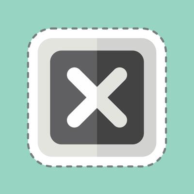 Sticker line cut Delete Button. related to Delete symbol. simple design illustration