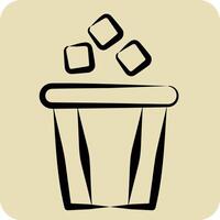 Icon Bin. related to Delete symbol. hand drawn style. simple design illustration vector