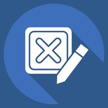 Icon Incorrect. related to Delete symbol. long shadow style. simple design illustration vector