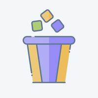 Icon Bin. related to Delete symbol. doodle style. simple design illustration vector