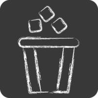 Icon Bin. related to Delete symbol. chalk Style. simple design illustration vector