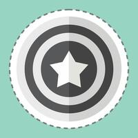 Sticker line cut Captain America. related to America symbol. simple design illustration vector