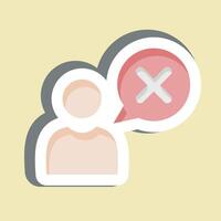 Sticker Wrong. related to Delete symbol. simple design illustration vector