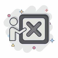 Icon Dismiss. related to Delete symbol. comic style. simple design illustration vector