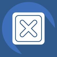 Icon Delete Button. related to Delete symbol. long shadow style. simple design illustration vector