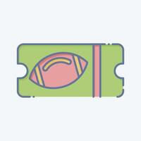Icon Ticket. related to Rugby symbol. doodle style. simple design illustration vector