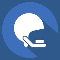 Icon Helmet. related to Rugby symbol. long shadow style. simple design illustration vector