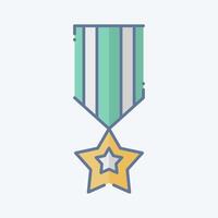 Icon America Millitary Badge. related to America symbol. doodle style. simple design illustration vector