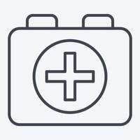 Icon First Aid kit. related to Rugby symbol. line style. simple design illustration vector