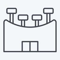 Icon Stadium. related to Rugby symbol. line style. simple design illustration vector