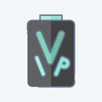 Icon VIP Pass. related to Rugby symbol. doodle style. simple design illustration vector