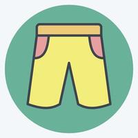 Icon Shorts. related to Rugby symbol. color mate style. simple design illustration vector