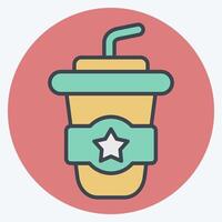 Icon America Drink. related to America symbol. color mate style. simple design illustration vector