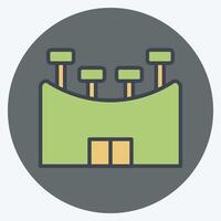 Icon Stadium. related to Rugby symbol. color mate style. simple design illustration vector