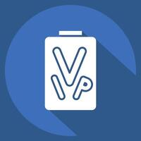 Icon VIP Pass. related to Rugby symbol. long shadow style. simple design illustration vector