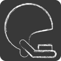 Icon Helmet. related to Rugby symbol. chalk Style. simple design illustration vector