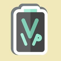 Sticker VIP Pass. related to Rugby symbol. simple design illustration vector