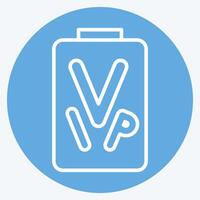 Icon VIP Pass. related to Rugby symbol. blue eyes style. simple design illustration vector