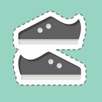 Sticker line cut Boots. related to Rugby symbol. simple design illustration vector