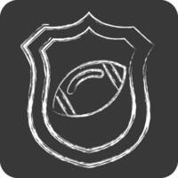 Icon Shield. related to Rugby symbol. chalk Style. simple design illustration vector