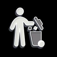 Icon Throw. related to Delete symbol. glossy style. simple design illustration vector