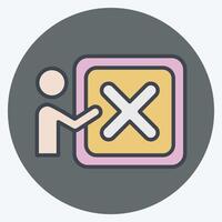 Icon Dismiss. related to Delete symbol. color mate style. simple design illustration vector