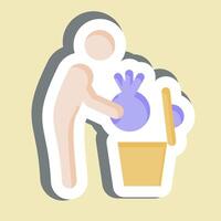 Sticker Garbage. related to Delete symbol. simple design illustration vector