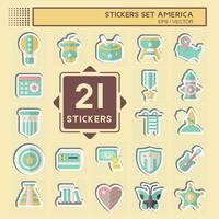 Sticker Set America. related to Holiday symbol. simple design illustration vector