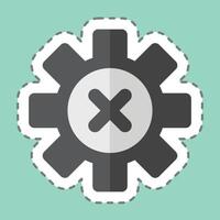 Sticker line cut Error. related to Delete symbol. simple design illustration vector