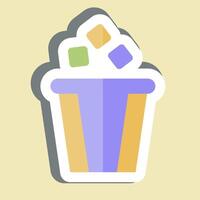 Sticker Bin. related to Delete symbol. simple design illustration vector
