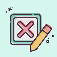 Icon Incorrect. related to Delete symbol. MBE style. simple design illustration vector