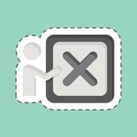 Sticker line cut Dismiss. related to Delete symbol. simple design illustration vector