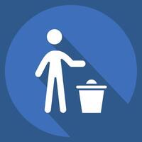 Icon Discard. related to Delete symbol. long shadow style. simple design illustration vector