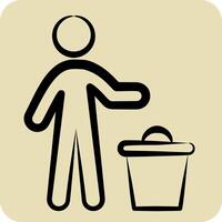 Icon Discard. related to Delete symbol. hand drawn style. simple design illustration vector