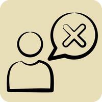 Icon Wrong. related to Delete symbol. hand drawn style. simple design illustration vector