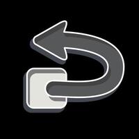 Icon Undo. related to Delete symbol. glossy style. simple design illustration vector