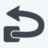 Icon Undo. related to Delete symbol. glyph style. simple design illustration vector