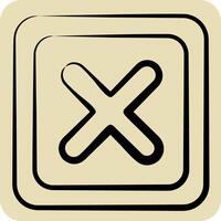 Icon Delete Button. related to Delete symbol. hand drawn style. simple design illustration vector