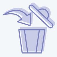 Icon Dispose. related to Delete symbol. two tone style. simple design illustration vector