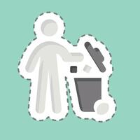 Sticker line cut Throw. related to Delete symbol. simple design illustration vector