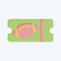 Icon Ticket. related to Rugby symbol. flat style. simple design illustration vector